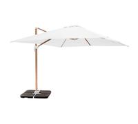 Parasol déporté 3x3m et 4 dalles à remplir effet bois blanc - Oviala Brescia