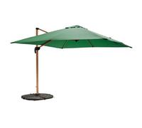 Parasol déporté 3x3m et 4 dalles lestées effet bois vert cactus Brescia - Oviala