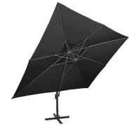 Parasol Déporté À Double Toit Noir 400 X 300 Cm Helloshop26 02_0008569 Multicolore