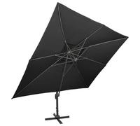 Parasol Déporté À Double Toit Noir 400 X 300 Cm Helloshop26 02_0008569 Multicolore
