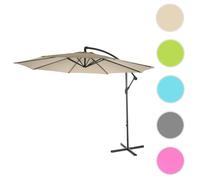 Acerra, parasol, protection solaire, Ø 3m inclinable, polyester/acier 11kg ~ gris sans support