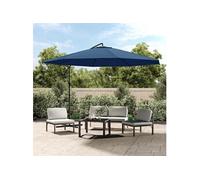 vidaXL Parapluie avec mât en aluminium 350 cm bleu