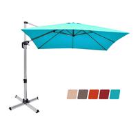 Parasol déporté carré 295 x 295 x 272 cm zone d'ombre large réglage d'inclinais