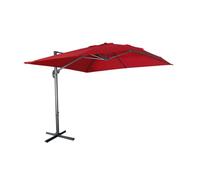 Parasol déporté carré 3 x 3m haut de gamme - Falgos - Rouge - Parasol excentré inclinable. rabattable et rotatif à 360°.