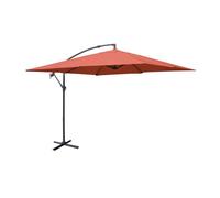 Parasol déporté carré 3x3m - Hardelot 3x3m - Terracotta - Manivelle anti-retour | Toile déperlante | Facile à utiliser