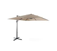 Parasol déporté carré 3x3m haut de gamme - Falgos - beige - Parasol excentré inclinable. rabattable et rotatif à 360°.