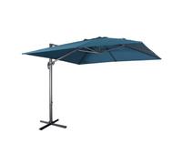 Parasol déporté carré 3x3m haut de gamme - Falgos - bleu canard - Parasol excentré inclinable. rabattable et rotatif à 360°.