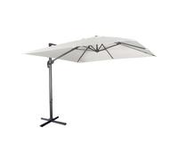 Parasol déporté carré 3x3m haut de gamme - Falgos - ecru- Parasol excentré inclinable. rabattable et rotatif à 360°.