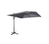 Parasol déporté carré 3x3m haut de gamme - Falgos - gris - Parasol excentré inclinable. rabattable et rotatif à 360°.