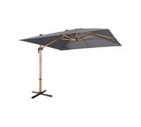 Parasol déporté carré 3x3m haut de gamme - Falgos - Gris- Parasol excentré inclinable. rabattable et rotatif à 360°.