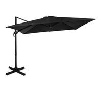 Parasol déporté carré 3x3m - Rotation 360°C - Angle d'inclinaison réglable - Résistant aux UV - Anthracite- noir - Parasol Pisognge