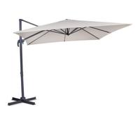 Parasol déporté carré 3x3m - Rotation 360°C - Angle d'inclinaison réglable - Résistant aux UV - Beige - Parasol Pisognge