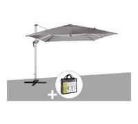 Parasol déporté carré ardoise Equador avec housse de protection - 3 x 3 m - Hespéride Ardoise G