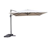 Parasol déporté carré ""Cayo"" blé 3m en acier polyester - Hespéride