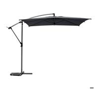 Parasol déporté carré ""Manoa"" ardoise D2,5x2,5m en acier - Hespéride