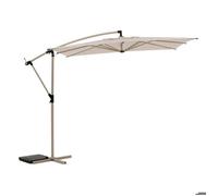 Parasol déporté carré ""Manoa"" argile & blé 2,5 x 2,5m en aluminium acier et polyester - Hespéride
