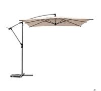 Hespéride - Parasol Déporté Carré Manoa Blé 2,5 x 2,5 m, Aluminium Anti-Rouille, Rotatif 360°, Toile Déperlante Anti-UV - Pour Jardin, Terrasse