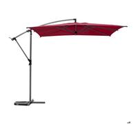 Parasol déporté carré ""Manoa"" bordeaux D2,5x2,5m en acier - Hespéride