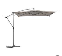 Parasol déporté carré ""Manoa"" taupe D2,5x2,5m en acier - Hespéride