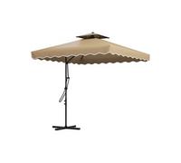 Outsunny Parasol dšŠportšŠ parasol de jardin carršŠ avec pied en croix double toit pour jardin, terrasse, balcon, kaki