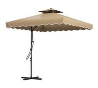 Outsunny Parasol dšŠportšŠ parasol de jardin carršŠ avec pied en croix double toit pour jardin, terrasse, balcon, kaki