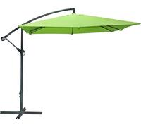 Parasol déporté carré vert pomme 250x250x250 cm – Toile polyester 180 g/m² déperlante
