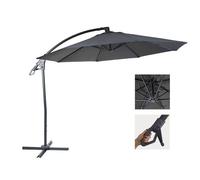 Parasol Déporté De Luxe Hwc-D14, Ø 3m Anthracite Sans Pied Gris