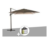 Parasol déporté et inclinable rectangule noisette avec housse de protection Elea - 3 x 4 m - Hespéride G