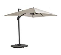 Parasol déporté inclinable et rotatif 2x3 m et 4 dalles lestées blanc Amalya - Oviala
