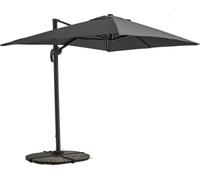 Parasol déporté inclinable et rotatif 2x3 m et 4 dalles lestées gris - Oviala Amalya