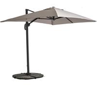 Parasol déporté inclinable et rotatif 2x3 m et 4 dalles lestées taupe - Oviala Amalya