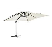 Parasol déporté inclinable et rotatif 3 x 3m en aluminium écru - Oviala Malaga