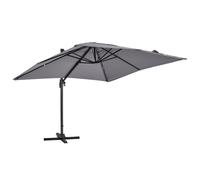 Parasol déporté inclinable et rotatif 3 x 3m en aluminium gris - Oviala Malaga
