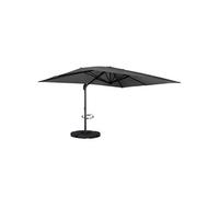 IDMarket - Parasol déporté inclinable Rotatif 360 Calvi Gris 3x4 M avec 4 Dalles et Housse