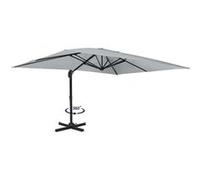 Parasol déporté inclinable rotatif 360 CALVI gris clair 3x4 M avec housse gris clair G