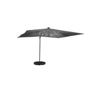 Parasol Déporté Inclinable Rotatif 360 Calvi Led Gris 3x4 M Avec 4 Dalles Et Housse