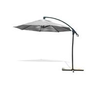 DCB Garden Parasol avec pied excentré en acier – toile gris clair