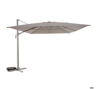 Hespéride - Parasol Déporté Carré Melhia Lin et Argile 3 x 3 m Anti-rouille Acier Tissu Déperlant Inclinable Protection Soleil pour Jardin Terrasse