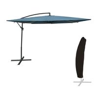 Happy Garden Parasol déporté MOLOKAI carré 2,7x2,7m bleu gris avec housse