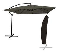 Parasol déporté MOLOKAI carré 2,7x2,7m gris + housse Gris G