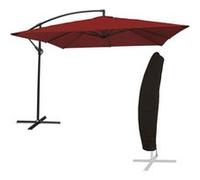 Parasol déporté MOLOKAI carré 2,7x2,7m rouge + housse Rouge G