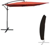 Parasol déporté MOLOKAI carré 2,7x2,7m terracotta + housse
