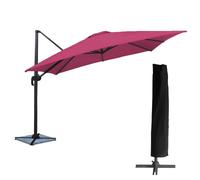 Parasol Déporté Molokai Carré 3x3m Fuchsia + Housse Rose