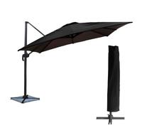 Parasol Déporté Molokai Carré 3x3m Noir + Housse Noir