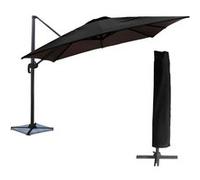 Parasol déporté MOLOKAI carré 3x3m noir + housse Noir G