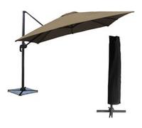 Parasol déporté molokai carré 3x3m taupe + housse