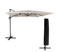 Parasol Déporté Molokai Rectangulaire 3x4m Beige + Housse Beige
