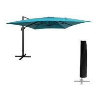 Parasol déporté MOLOKAI rectangulaire 3x4m bleu + housse