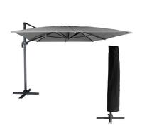 Parasol Déporté Molokai Rectangulaire 3x4m Gris + Housse Gris