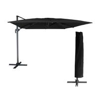 Parasol Déporté Molokai Rectangulaire 3x4m Noir + Housse Noir